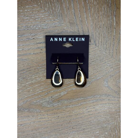 Anne Klein Gold Tone Teardrop Dangle Earrings NWT - Picture 2 of 3